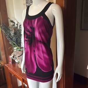 NWT Style&Co size small Black and Purple Floral Tank Top/dress